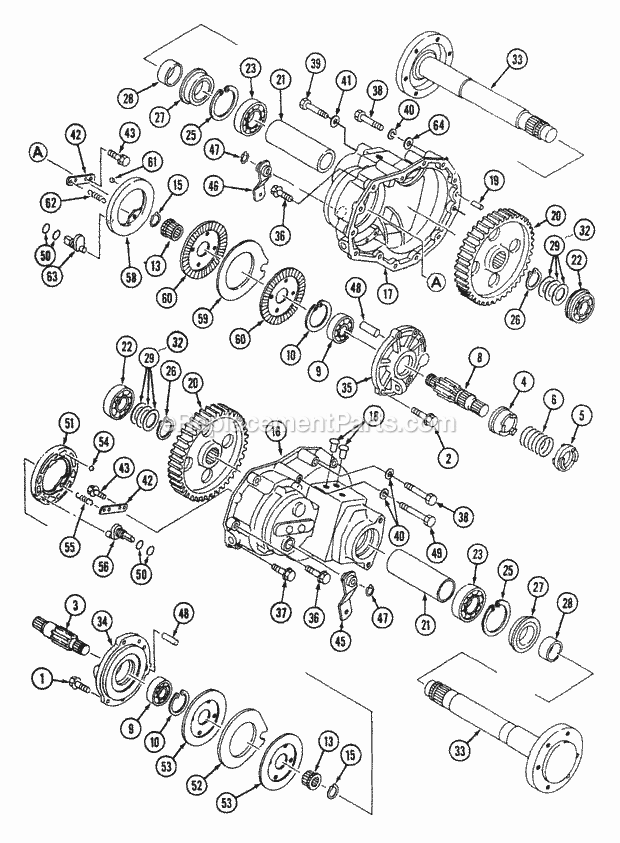 Rear Axle Diagram and Parts List for 544-434D100, 545-434D100, 546-434D100 Cub Cadet Lawn Tractor